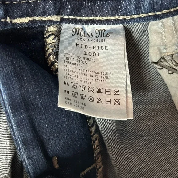 Miss Me Women’s Dark Blue Bootcut Jeans - Classic Denim - Picture 5 of 10